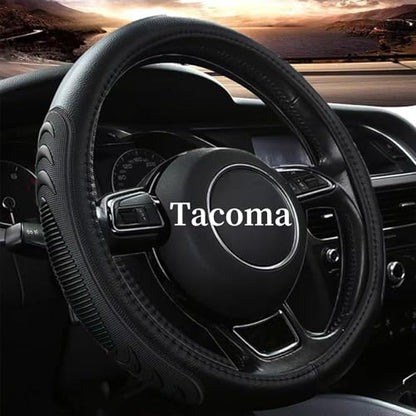 Yangday Leather Steering Wheel Cover for Toyota Tacoma 4Runner Tundra, 15.5-16 inches Car Steering Wheel Cover with Anti-Slip Massage Particle (Black) - color: Black