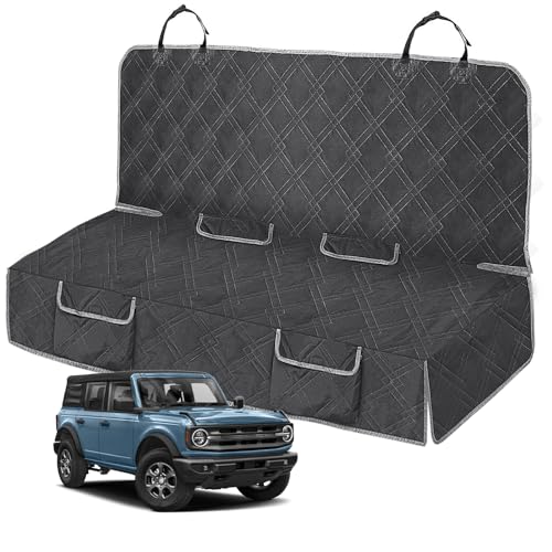 Dog Car Seat Cover Compatible with Ford Bronco 4 Door 2021-2025, Waterproof Pet Bench Seat Cover for Back Seat, 600D Heavy Duty Scratch Proof Nonslip Truck Seat Covers for Dogs - size: 2021-2025 Bronco