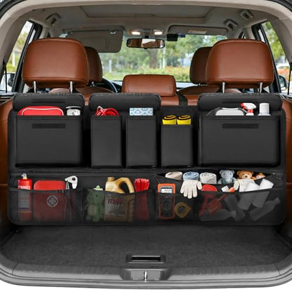 Trunk Organizer for SUV, 43" x 19" Large Capacity Car Organizers and Storage, Backseat Hanging Storage Bag with 10 Pockets, Adjustable & Waterproof Car Interior Accessories for SUV Truck MPV - style: XL