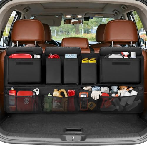 Trunk Organizer for SUV, 43" x 19" Large Capacity Car Organizers and Storage, Backseat Hanging Storage Bag with 10 Pockets, Adjustable & Waterproof Car Interior Accessories for SUV Truck MPV - style: XL