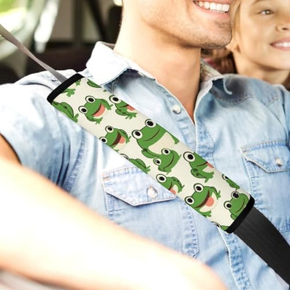 Comfortable Cushion Pad Car Shoulder Strap Harness Pad, Cute Frog 2PCS Car Belt Covers - color: Color357