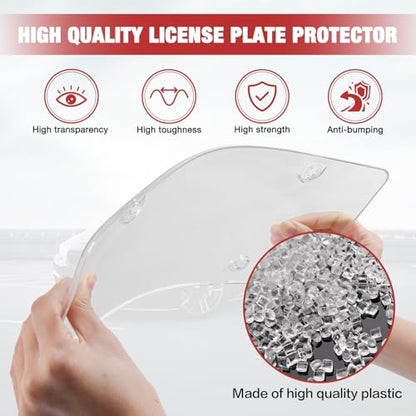 Bubble License Plate Cover 2 Pack, Clear License Plate Protector 12.24 * 6.22’’ Universal, Plate Cover for Car Transparent Colorless Plastic, Car Plate Cover Front/Rear with Screw Washer Nut - style: Style B