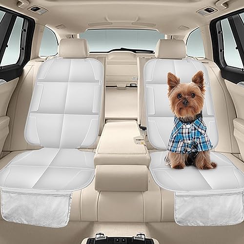Meolsaek Car Seat Protector for Child Car Seat, Durable 600D Fabric Waterproof Car Seat Cover with Thick Pad Non-Slip Backing，No Imprints (Light Gray-2 pcs) - color: Light gray-2 pcs