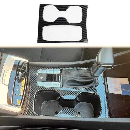 Carbon Fiber Center Console Gear Shift Cupholder Panel Cover Trim for Hyundai Tucson/Santa Cruz 2022-2026