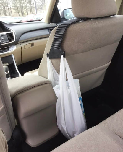 Auto The Only Side of The Seat Headrest Bag Holder that Doesn't Compromise Rear Passenger Leg Room and is Easy to Reach for Driver and Front and Rear Passengers