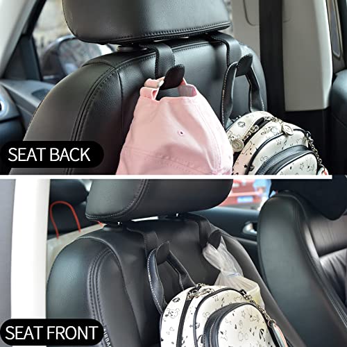 yicheyiyou Car Hooks Universal Car Vehicle Back Seat Headrest Hanger Holder Hook Microfiber Leather & Stainless Steel for Bag Purse Cloth Drink Grocery (Black red)… - color: Black red