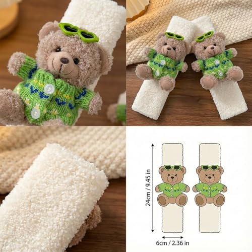 UNICOLD 2 Pack Plush Seatbelt Cover Shoulder Pad,Ultra-Soft Car Seat Belt Cushion for Adults & Kids, Relieves Neck & Shoulder Discomfort, Universal Fit for Cars, SUVs, Backpacks (Green) - color: Green
