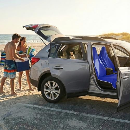 Dri Seats Waterproof Car Seat Cover – Premium Sweat Towel with Slip Resistant Backing for Front Seats in Cars, Trucks, SUVs – Universal Seat Covers & Liner, Easy Install (Blue, Large) - color: Blue, size: Large