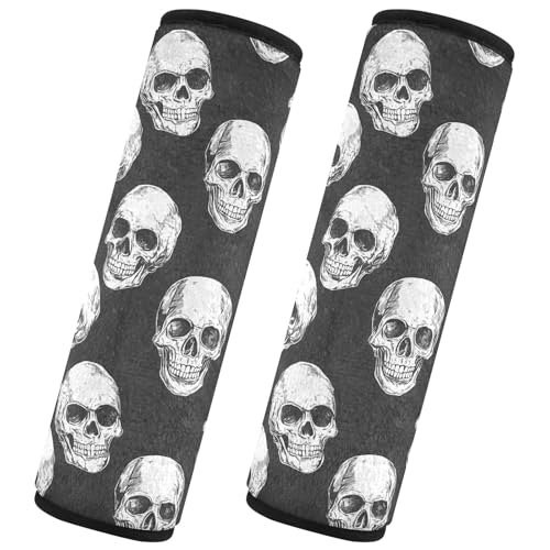 Bolaz Skeleton Car Seat Strap Pads Seatbelt Covers Cushion Shoulder Strap Pads for Adults Soft 2Pcs - color: Skeleton, size: Medium