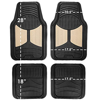 FH Group Monster Eye Full Set Rubber Floor Mats w. Trimmable Vinyl Trunk Liner/Cargo Mat Black- Fit Most Car, Truck, SUV, or Van (Burgundy/Black) F11313- F16403 - color: Burgundy, style: Floor Mat + Cargo Mat Set