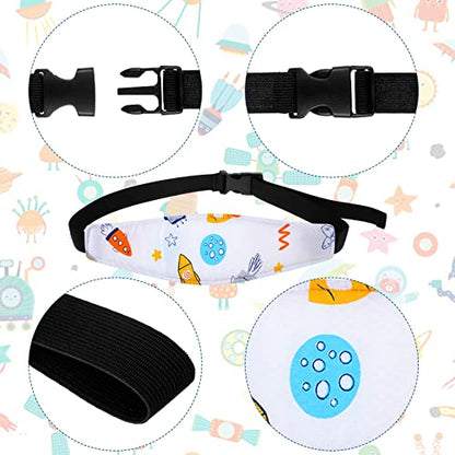 HESTYA 2 Pcs Carseat Head Support Toddler, Stroller Seat Headrest for Sleeping Traveling, Neck Relief Headband Strap for Kids Children Toddler Infant(Space) - color: Space