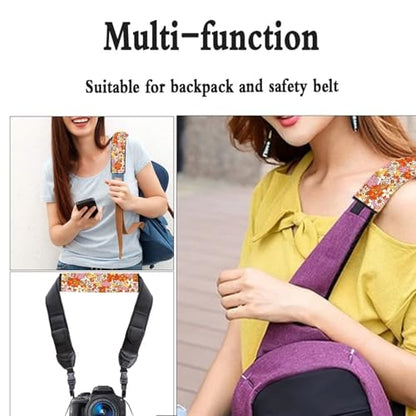 Hippie Flower Car Seat Belt Cover 2-Pack Soft Car Safety Seat Belt Strap Shoulder Pad Comfortable Driving Seat Belt Cover Pad Fit Most Cars, Truck, Suv, or Van - color: Hippie Flower