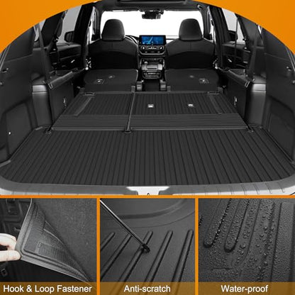 AOMSAZTO Floor Mats and Cargo Mat Compatible with 2024-2025 Toyota Grand Highlander (7 Seats Only): All Weather TPE Protection Full Set Grand Highlander Floor Liners (Not Fit Highlander) - style: 2024+ toyota grand highlander floor mats and cargo mat