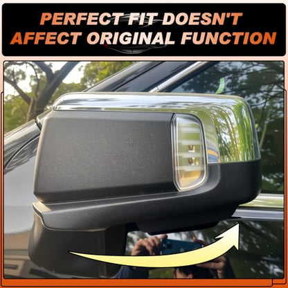 ACLONG Chrome Mirror Cap Cover Trim Left Driver Side & Right Passenger Side Rearview Side Mirror Covers Fit for Chevy Silverado 1500 GMC Sierra 1500 2019 2020 2021 2022 2023 2024 2025-1 Pair - size: Fit for Chevy Silverado 1500 2019-2025-Chrome