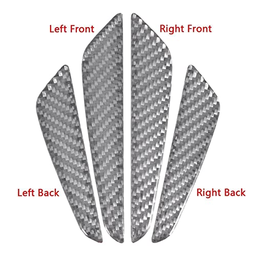 4Pcs Universal Real Carbon Fiber with 2mm Twill Woven Texture Door Edge Guard Paint Scratch Bumper Protector Anti Door Slam Silver Protective Pad Sticker Cover Protective Film - size: S