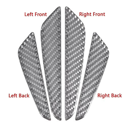 4Pcs Universal Real Carbon Fiber with 2mm Twill Woven Texture Door Edge Guard Paint Scratch Bumper Protector Anti Door Slam Silver Protective Pad Sticker Cover Protective Film - size: S