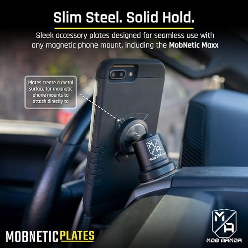 Mob Armor MobNetic Plates (2 Pack) - Compatible with Mob Magnetic Phone Mount for Car - Universal Smartphone Mounting Plates - Best Vehicle Accessory for Cellphone - Black - size: 2 Pack