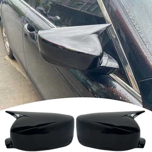 Side Mirror Cover,for 8TH Honda Accord 2008 2009 2010 2011 2012, Bright Black Side Rear Mirror Covers Body Kit Accessories for Cars（Designed for Models Without Turn Signals - color: Bright Black, size: For 2008-2012 Honda Accord without turn signals