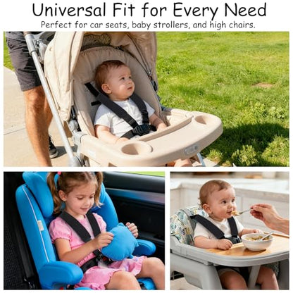 Guirnd 2 Pack Car Seat Strap Pads, Universal Soft Car Seat Strap Covers for Baby Toddler Kids, Car Seat Shoulder Strap Pads for Stroller, Pushchair, High Chair (Black)