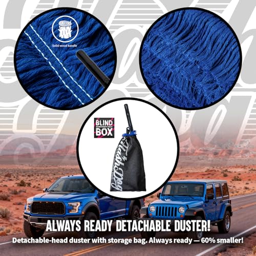 Flash Dog Car Duster Exterior - 25" Wood Handle Wax Cotton Hair Scratch Free Cleaning for Cars/SUV/Truck/RV Roofs & Windshields | Waterless Dust & Pollen Remover - color: Walnut