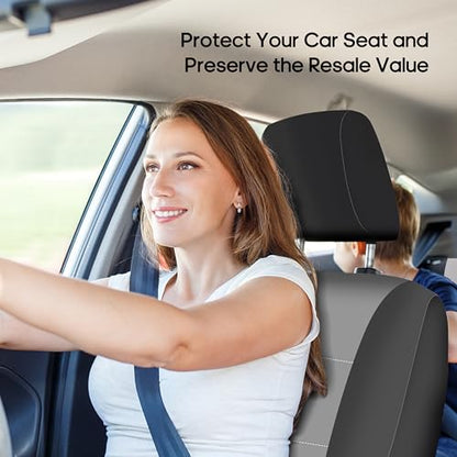 FH Group Waterproof Neoprene Car Seat Covers Front Set – Universal Fit Front Seat Covers with Storage Pockets, Airbag Compatible Automotive Seat Covers for Cars, SUVs & Vans, Gray - color: Gray, style: Front Set