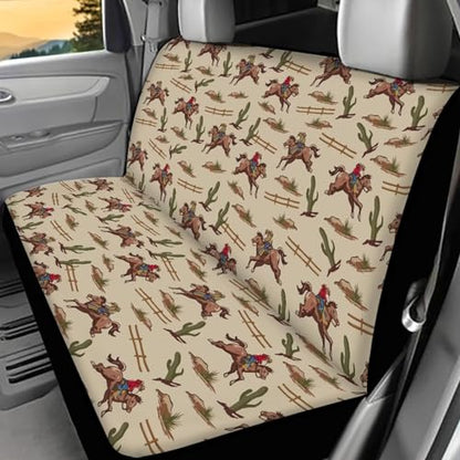 Western Cowboys Car Rear Seat Covers Stretch 2 Pack Western Seat Cover Bench Seat Covers for Trucks Car Interior Accessories, Brown - color: 1 Western Cowboys