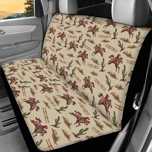 Western Cowboys Car Rear Seat Covers Stretch 2 Pack Western Seat Cover Bench Seat Covers for Trucks Car Interior Accessories, Brown - color: 1 Western Cowboys