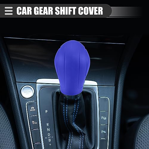 Motoforti Universal Car Gear Shift Cover Comfortable Handbrake Shifter Cover, Anti-Slip, Silicone, Dark Blue, 2 Pcs - color: Dark Blue