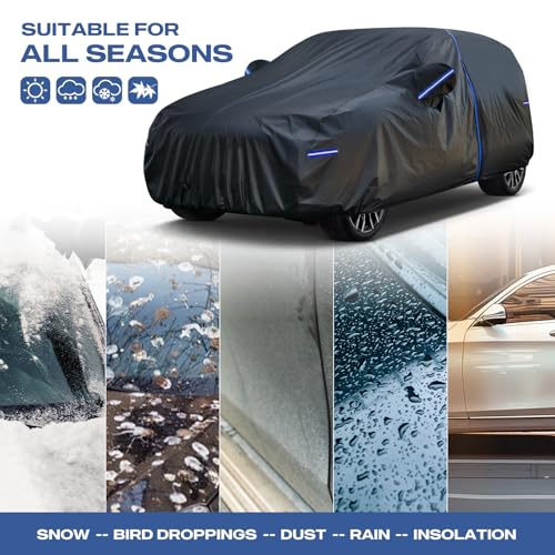 Kayme SUV Car Cover Custom Fit for Jeep Wrangler 4 Door JK JL Unlimited Rubicon Sahara Willys Freedom, Waterproof All Weather Full Exterior Cover Rain Sun Snow Protector with Door Zipper and Towel. - size: Fit for Jeep Wrangler 4dr