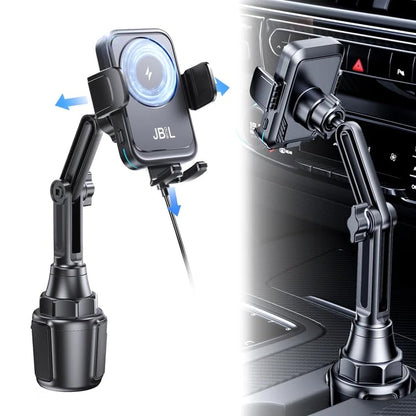 Wireless Car Charger Car Cup Phone Holder 15W Fast Charging Auto Clamping Car Charger Dual Port PD&QC3.0 for iPhone16/15/14/13/12/11 Pro Max Xs, Samsung Galaxy S24 Ultra S23 S22 S21 S20