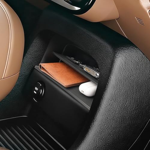 2026 Palisade Center Console Organizer (Lower Front) for Hyundai Palisade (SE/SEL Convenience/SEL Premium/Limited/XRT Pro/Calligraphy), Durable ABS Plastic Tray Insert 2026 Palisade Accessories - color: Black (1pcs Lower-Front)