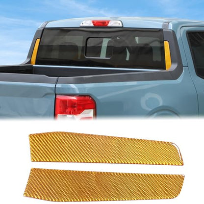 Aunginsy Rear Glass Side Anti-Scratch Cover Trim Compatible with Ford Maverick 2022-2025, Carbon Fiber Pickup Truck Rear Bucket Slot Side Anti-Scratch Cover Protective Pad Sticker Exterior Accessories - color: Yellow