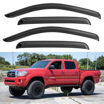 Window Visors Rain Guards for Toyota Tacoma 2005-2023 Double Cab/Full-Size Cab, Out-Channel Window Vent Wind Deflectors Visors Shades for 05-23 Tacoma Crew Cab - size: 2005-2023 Toyota Tacoma
