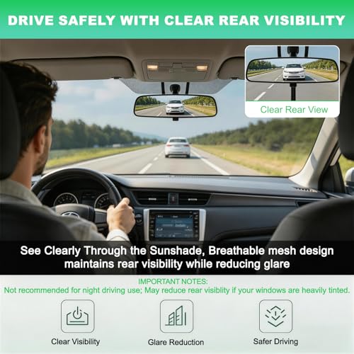 Rear Window Sun Shade for 2019-2024 RAV4, Custom Fit Back Windshield Shade, Breathable Mesh UV Protection Heat Reduction for Baby & Passengers, Clear Rear View, Easy Clip-On Install - size: RAV4(2019-2024)-Rear Windshield