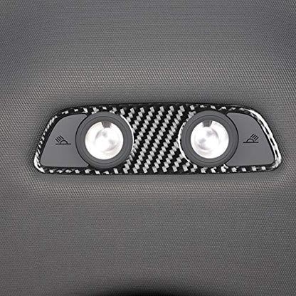 NVCNX Real Carbon Fiber Compatible with Audi B9 A4 S4 2017-2024 / A5 S5 RS5 2018-2024 2019 2020 2021 2022 2023 Car Inner Roof Rear Reading Lamp Panel Trim Cover Sticker Decal Interior Accessories 1PC - color: Roof Rear Reading Lamp Trim
