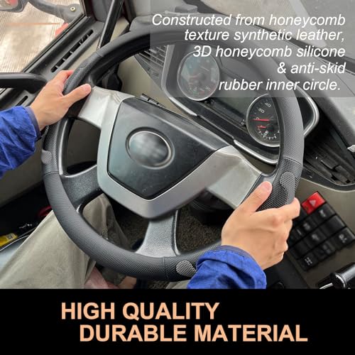 PINCTROT XL Size 17.5-18 Inch Comfy Grip Steering Wheel Cover for Semi Truck, Fits RV, Big Rig Trucker, 18 Wheeler and Classic Cars, Anti-Slip Design 17.5-18 Inch(Silicone Gray) - color: 4.Gray, size: Extra Large Size[17 1/2''-18'']