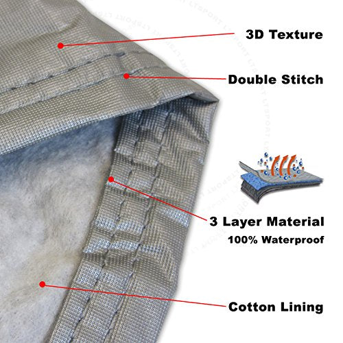 4-Layer Car Cover Soft Cotton Inlay Paint Protect All Weather Indoor Outdoor Automobiles Protector Breathable Fabric with Waterproof Coating Sun Rain Wind Dust Protection for SUV Van - size: XL-508cm(200inch)