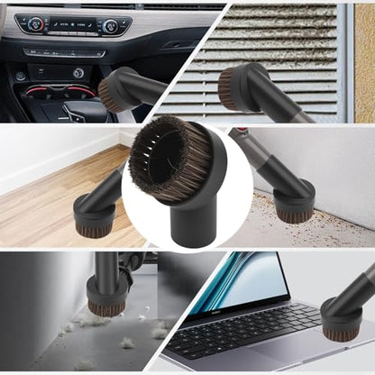 Leadaybetter Brushes & Attachments for Dyson V7 V8 V10 V11 V15 Gen5, Horsehair Vacuum Attachment, Traceless Dust Brush, Flexibible Suction Nozzles for Vacuum Cleaners