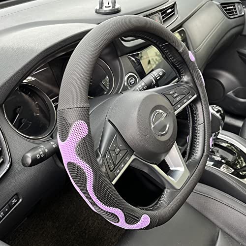 PINCTROT D Shaped Comfy Grip Steering Wheel Cover, Anti-Slip Design, Flat Bottom 14.5-15 Inch(Silicone Purple) - color: 6.Purple, size: D Shaped/Flat Bottom[14 1/2''-15'']
