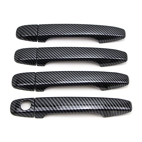Dreamseek 8Pcs Door Handle Cover for Toyota Sienna XL30 2011-2020,Venza Prius 2009-2015,Wish XW30 2010-2017 Exterior Carbon Fiber Pattern ABS Trim Decoration Protector (w/o Smart Keyhole) - size: w/o Smart Keyhole