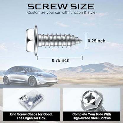 LivTee Rustproof License Plate Screws for Securing License Plates Frames and Covers on Cars and Trucks, 4 Sets Premium Stainless Steel Self Tapping Mounting Bolts, Silver - color: Cross-Silver, size: 4 Pack