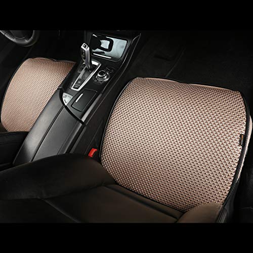 Auto Newer Breathable Universal Four Seasons Car Seat Covers，Luxury Car Seat Cushion ，Protectors for Front Seat Bottoms,Compatible with 95% Vehicles， Fit for Cars Truck SUV (Gold Beige,1PCS) - color: Gold Beige-1PCS