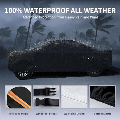 Ram 1500 Truck Cover Custom Fit 2009-2026 Crew Cab Short Bed(5.7'-6.4') with Door Zipper, 10 Layers Outdoor Heavy Pickup Truck Cover Waterproof All Weather, Wind Dust Sun Protector. - size: Ram 1500 2009-2026 Crew Cab+Towel+Bag