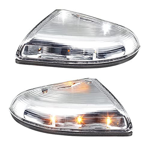 HERCOO LED Side Mirror Turn Signal Puddle Light Lamp Assembly Compatible with Dodge Ram 1500 2500 2010-2018, Ram 1500 Classic 2019-2022, Replacement for 68064949AA 68064948AA - size: Left & Right-clear