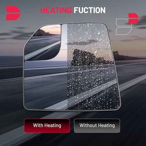 BDFHYK Mirror Glass Compatible with F150 2015-2020 Blind Spot Side View Exterior Mirror w backing plate, FL3Z17K707L, Heated (Left Side) - size: Left Driver Side, style: 2015-2020 F-150