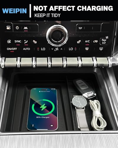 for 2Pcs Center Console Organizer Tray ABS Materials& TPE Wirless Mats Storage Box Compatible with 2024-2026 GMC Acadia (Elevation/AT4) - Only Compatible with Console Without Cover - color: Acadia 24-26 Upper Center Tray