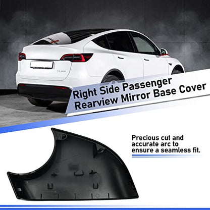 Jaronx Compatible with Tesla Model Y Mirror Bottom Cover 2018-2025, Right Passenger Side Rearview Mirror Lower Base Trim Base Cover Replacement for Tesla Model Y Accessories (Right) - size: Right Side Black, style: Model Y
