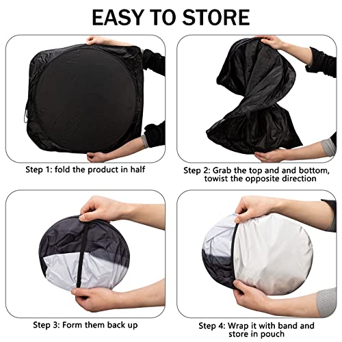 eygeufg Windshield Shade, Car Sun Shade for Front Windshield（Eyes-Black，Large） - color: Cool Black Eyes, size: Medium