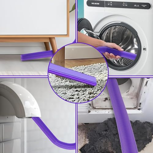 Upgraded Dryer Vent Cleaner Kit: Universal Vacuum Hose Attachment for Lint Removal Fits All Vacuums Cleaner Dryer Cleaning Tools for Clogged Ducts (Purple) - color: Purple
