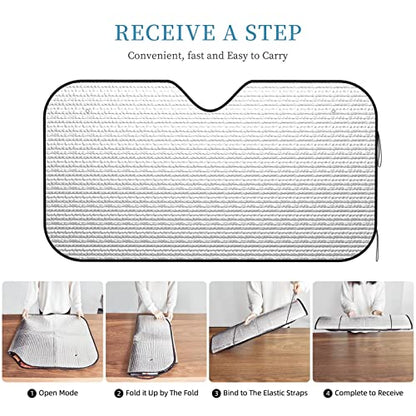 Custom Car Front Windshield Sun Shade, Personalized Front Window Sun Visor Design Foldable Reflective Sun Shield for Vehicle Blocks UV Rays Protector Keep Your Vehicle Cool (Material 3, Small) - size: Small
